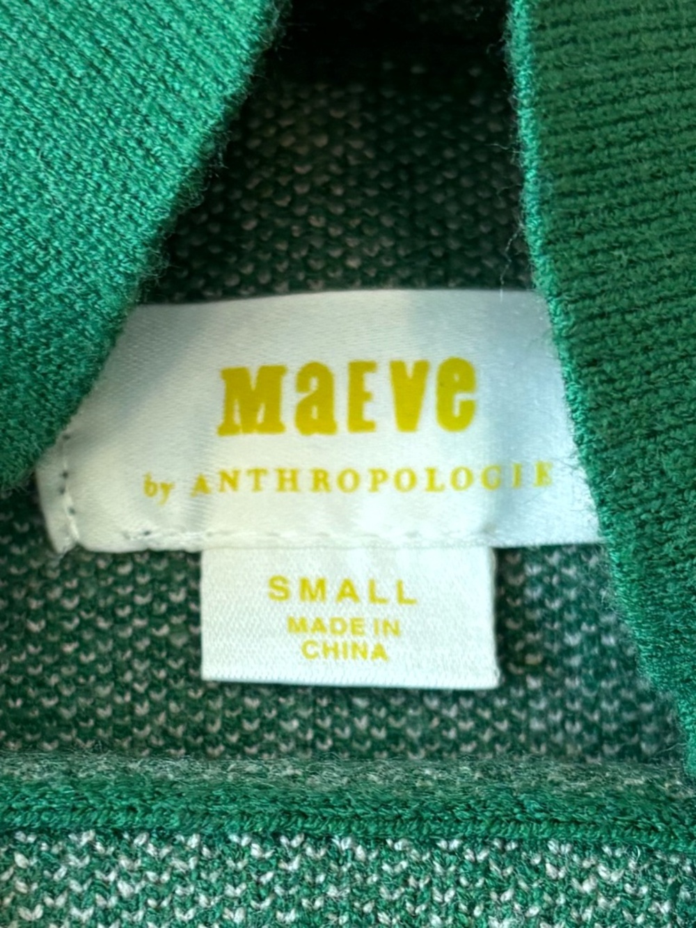 Anthropologie Green Patterned Knit Sweater – Size S - Picture 7 of 9